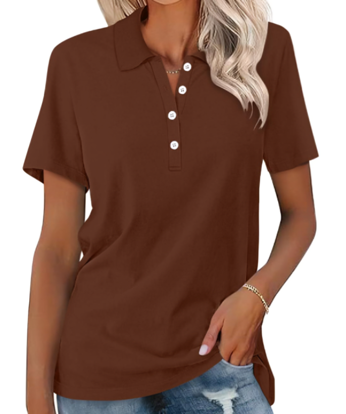 Polo femme à fermeture boutonnée élégante. - 9