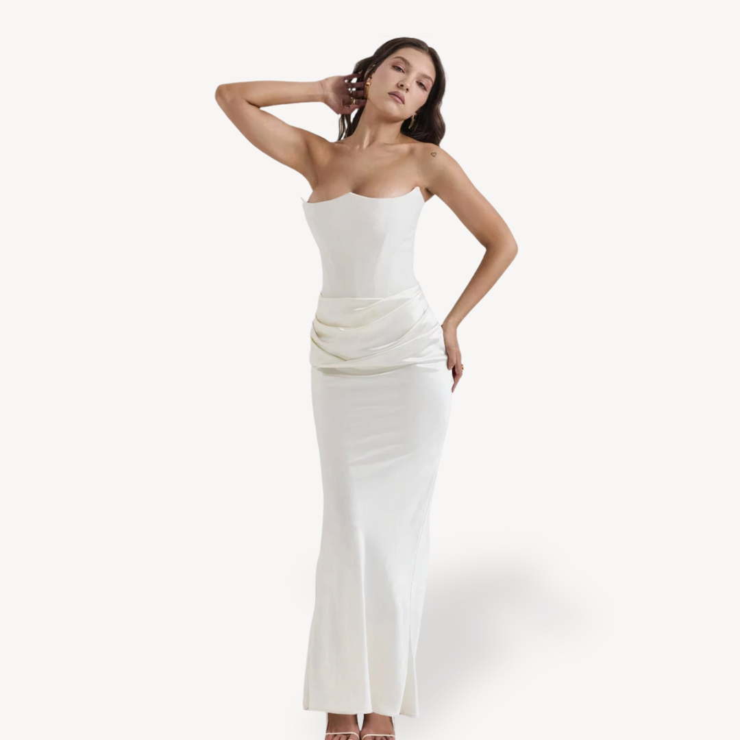 Robe longue élégante | Corset structuré sans manches pour soirée femme - 2