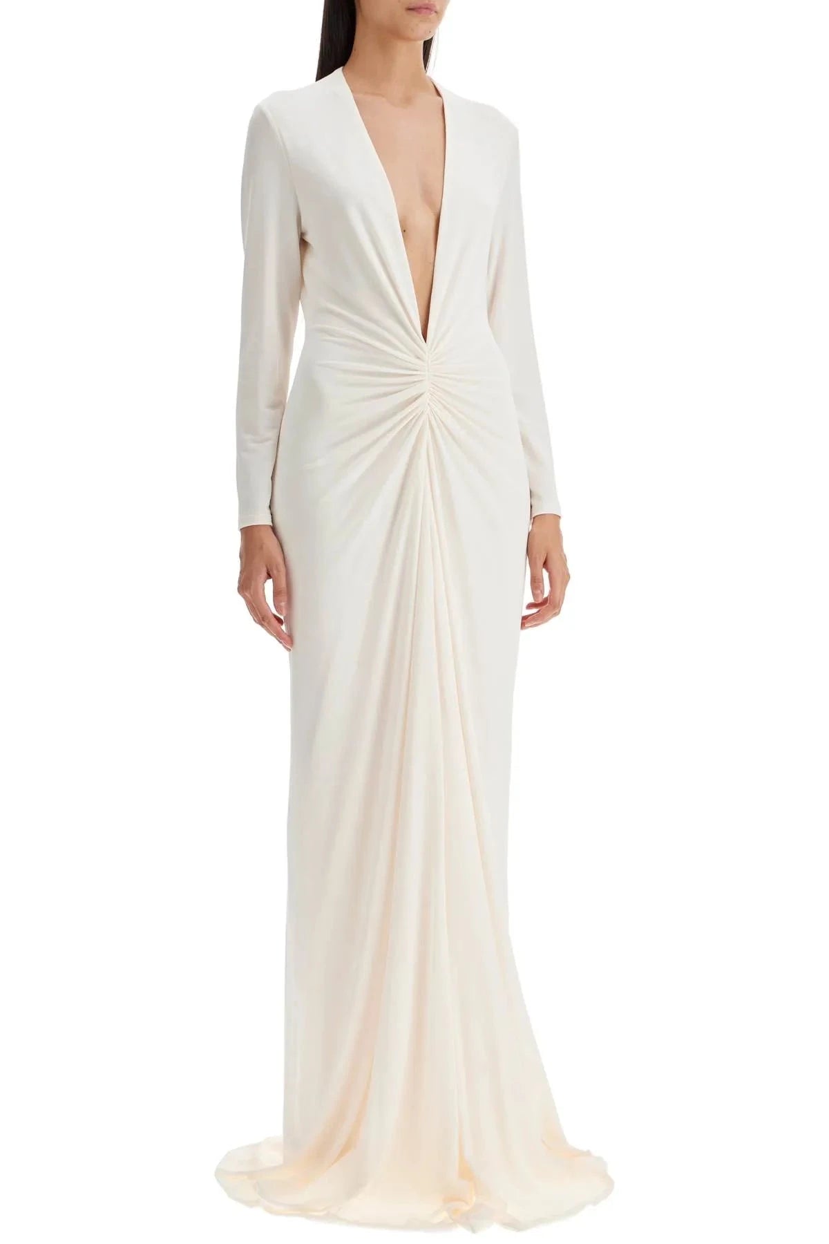 Robe cintrée avec décolleté en V plissé, idéale pour les soirées élégantes. 6