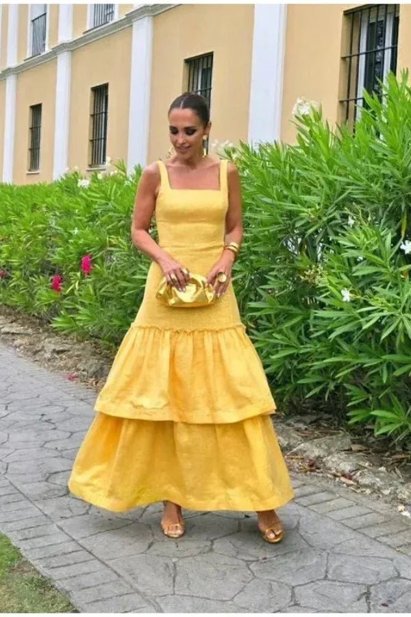 Robe évasée avec volants, élégante et confortable. - 4