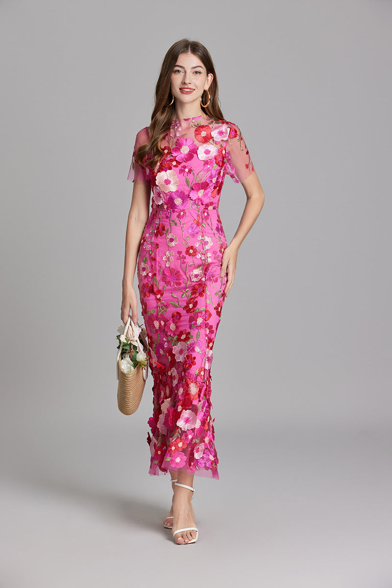 Robe longue à imprimé floral élégant. - 3