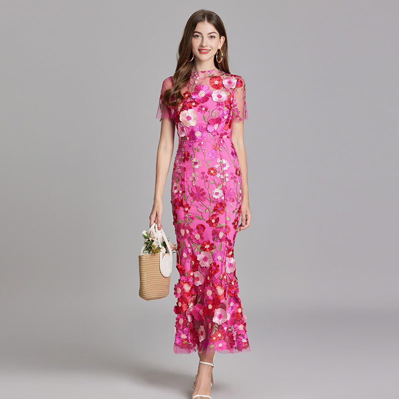 Robe longue à imprimé floral élégant. - 4