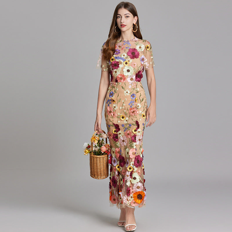 Robe longue à imprimé floral élégant. - 7