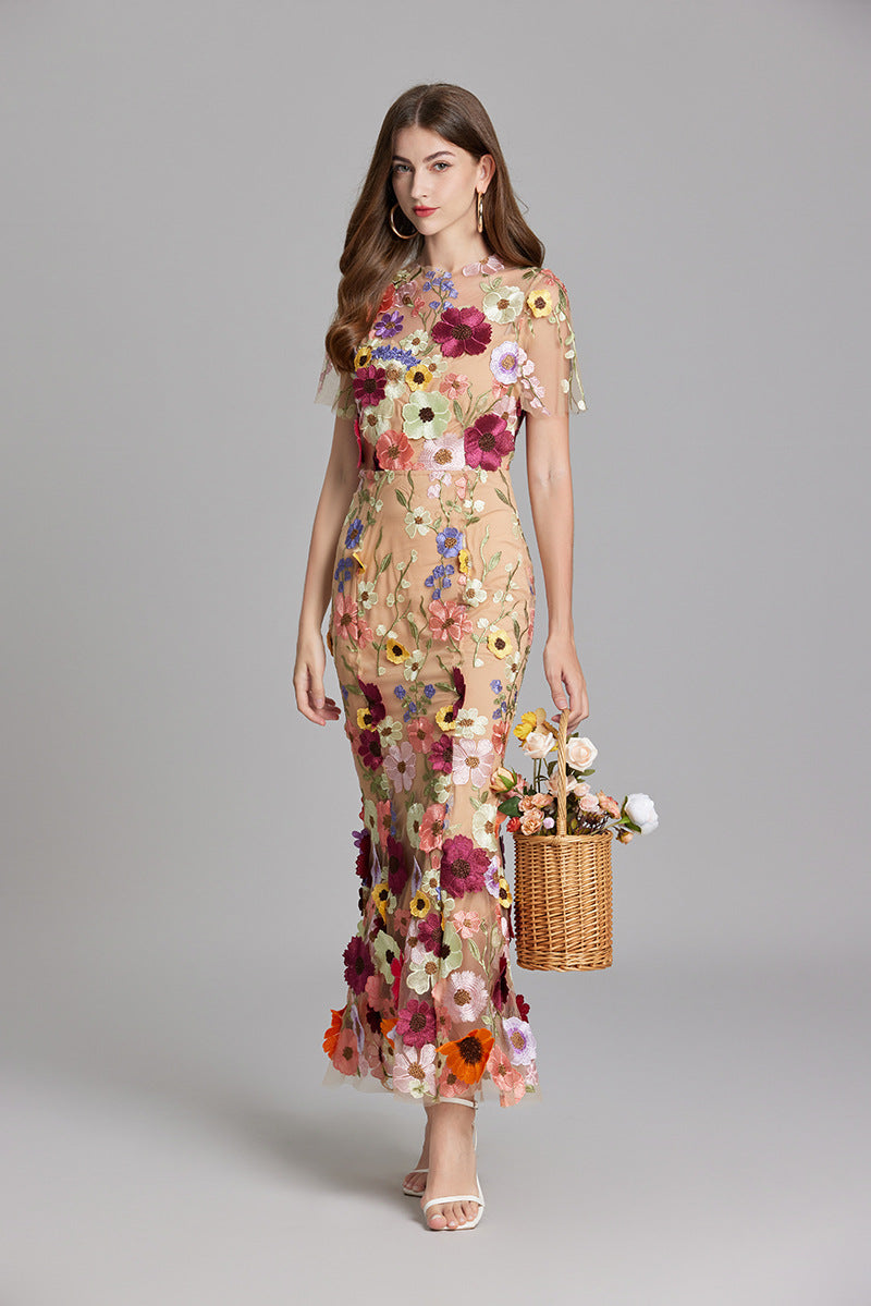 Robe longue à imprimé floral élégant. - 9