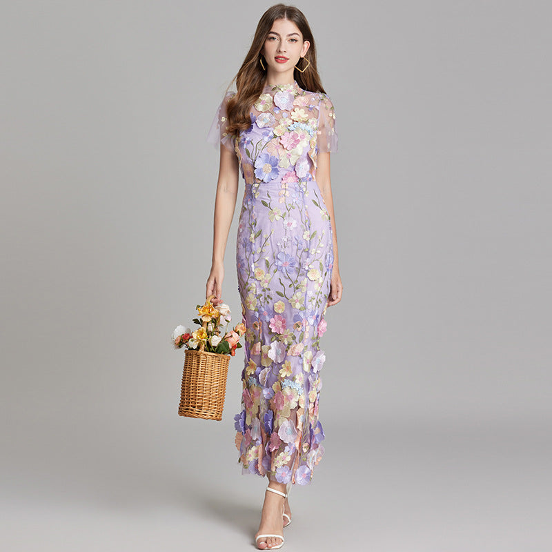 Robe longue à imprimé floral élégant. - 10