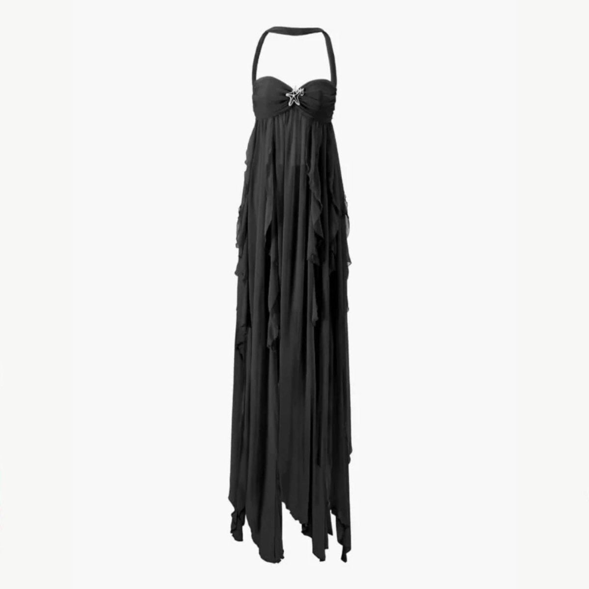 Robe longue élégante à dos ouvert avec détails scintillants. 3