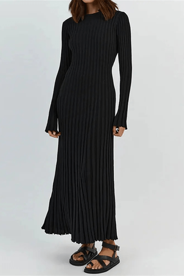 Robe longue élégante avec volants et manches longues, idéale pour les soirées d'été. 5
