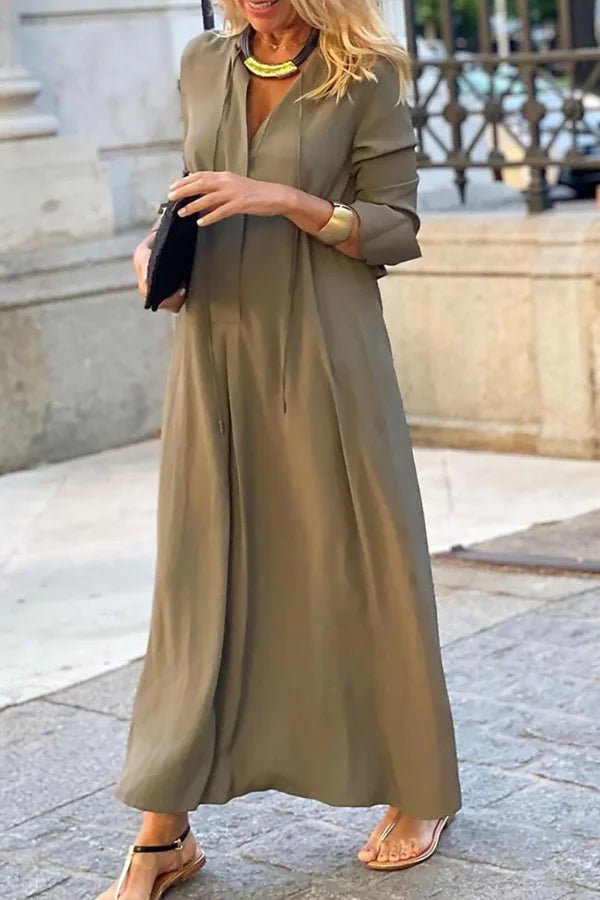 Robe longue fluide, silhouette ample élégante. 4