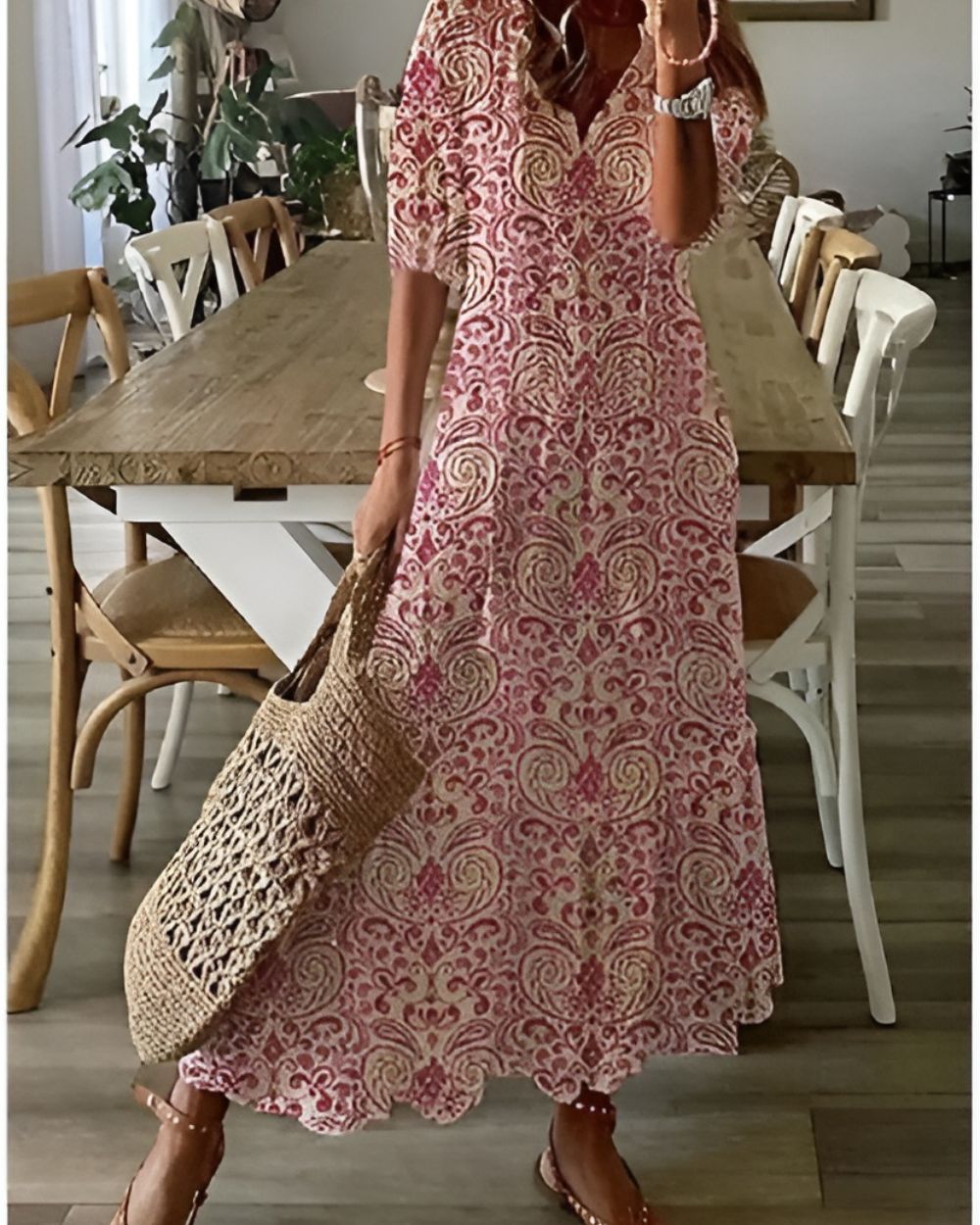 Robe longue fluide au style bohème chic. 4