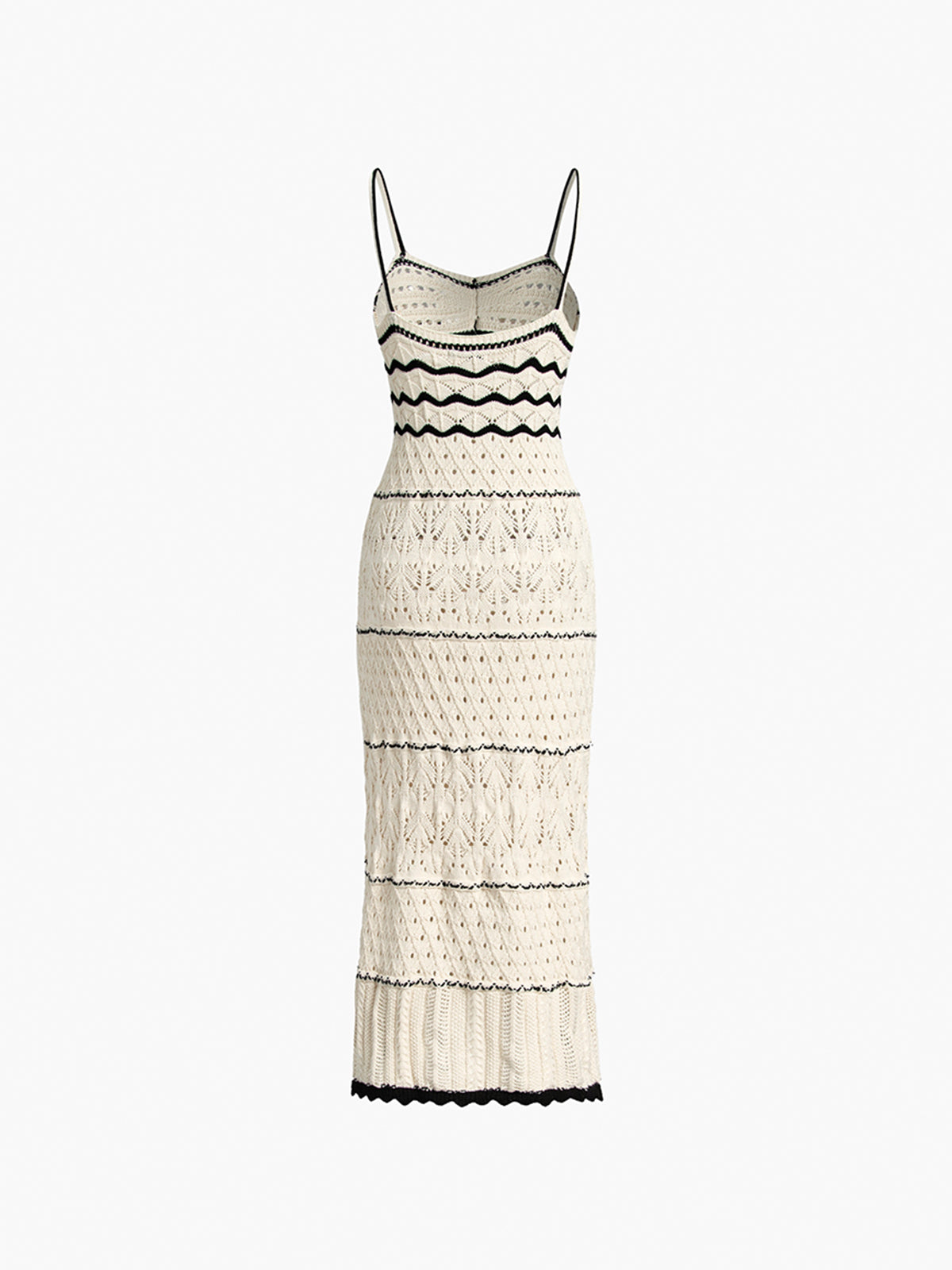 Robe mi-longue à rayures élégantes. - 3