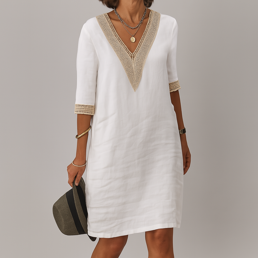Robe midi chic à coupe aérienne féminine. - 1