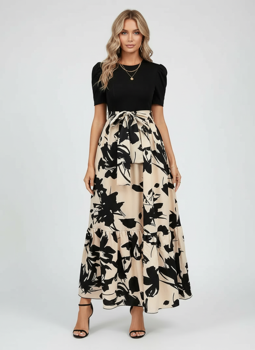 Robe midi élégante, chic et fluide, idéale pour les occasions formelles. - 1