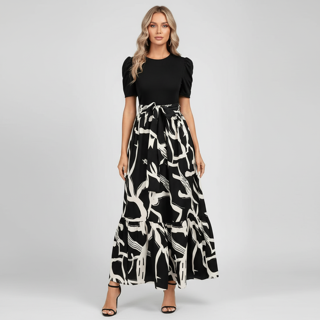 Robe midi élégante, chic et fluide, idéale pour les occasions formelles. - 3