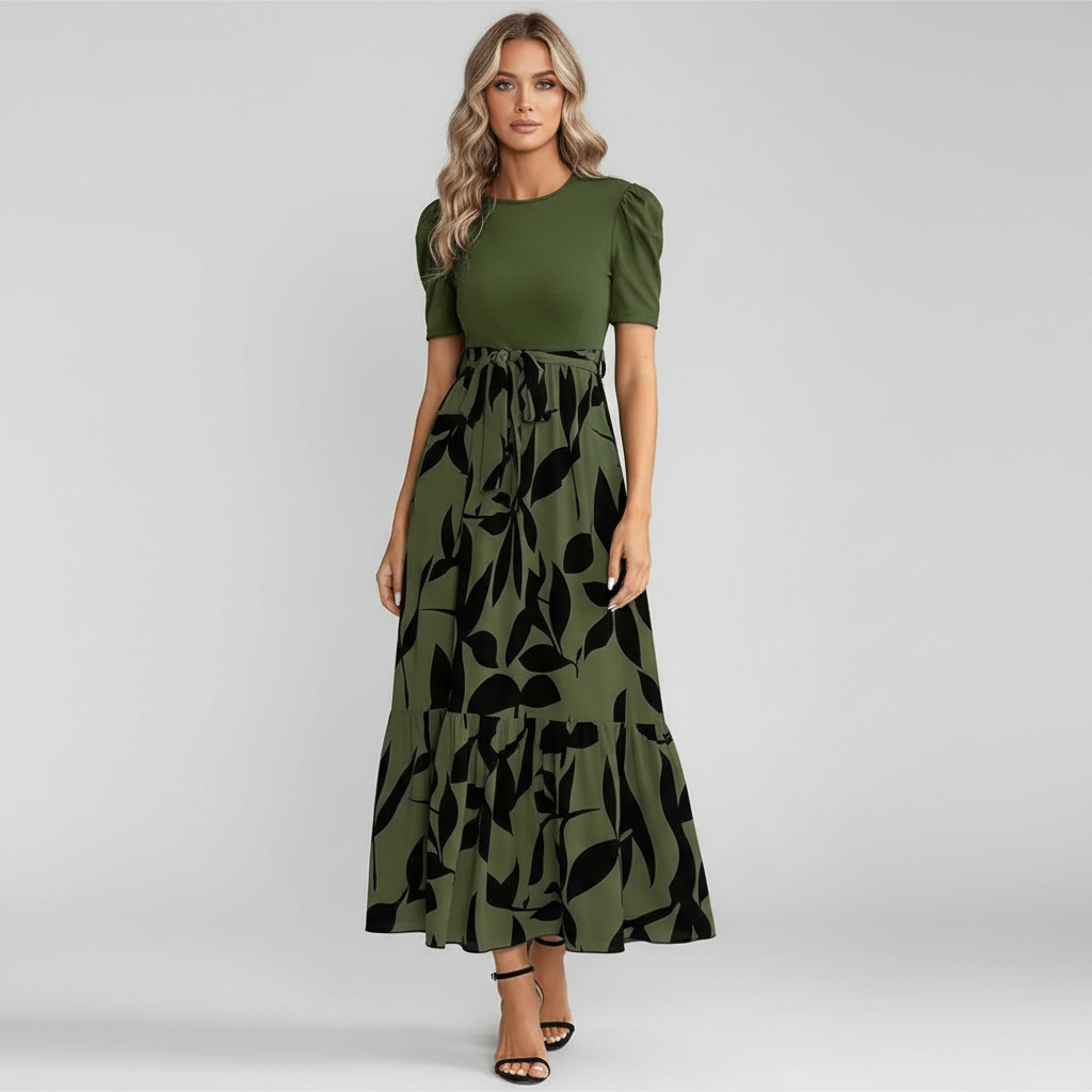 Robe midi élégante, chic et fluide, idéale pour les occasions formelles. - 4