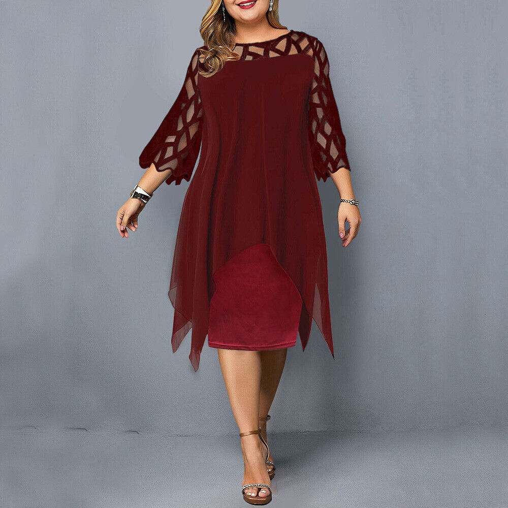 Robe midi élégante avec ourlet asymétrique. - 4