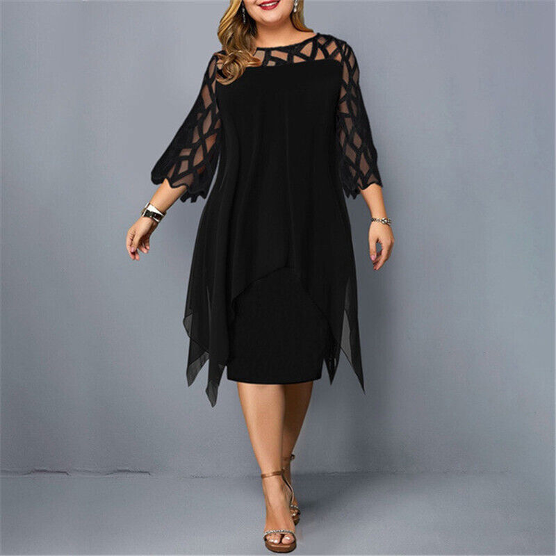 Robe midi élégante avec ourlet asymétrique. - 5