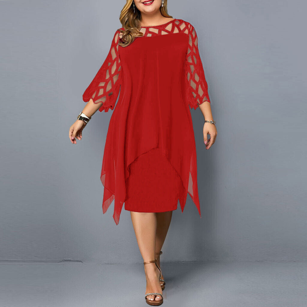 Robe midi élégante avec ourlet asymétrique. - 7