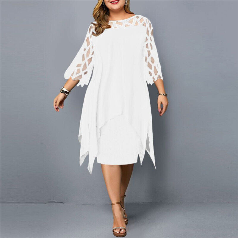 Robe midi élégante avec ourlet asymétrique. - 8