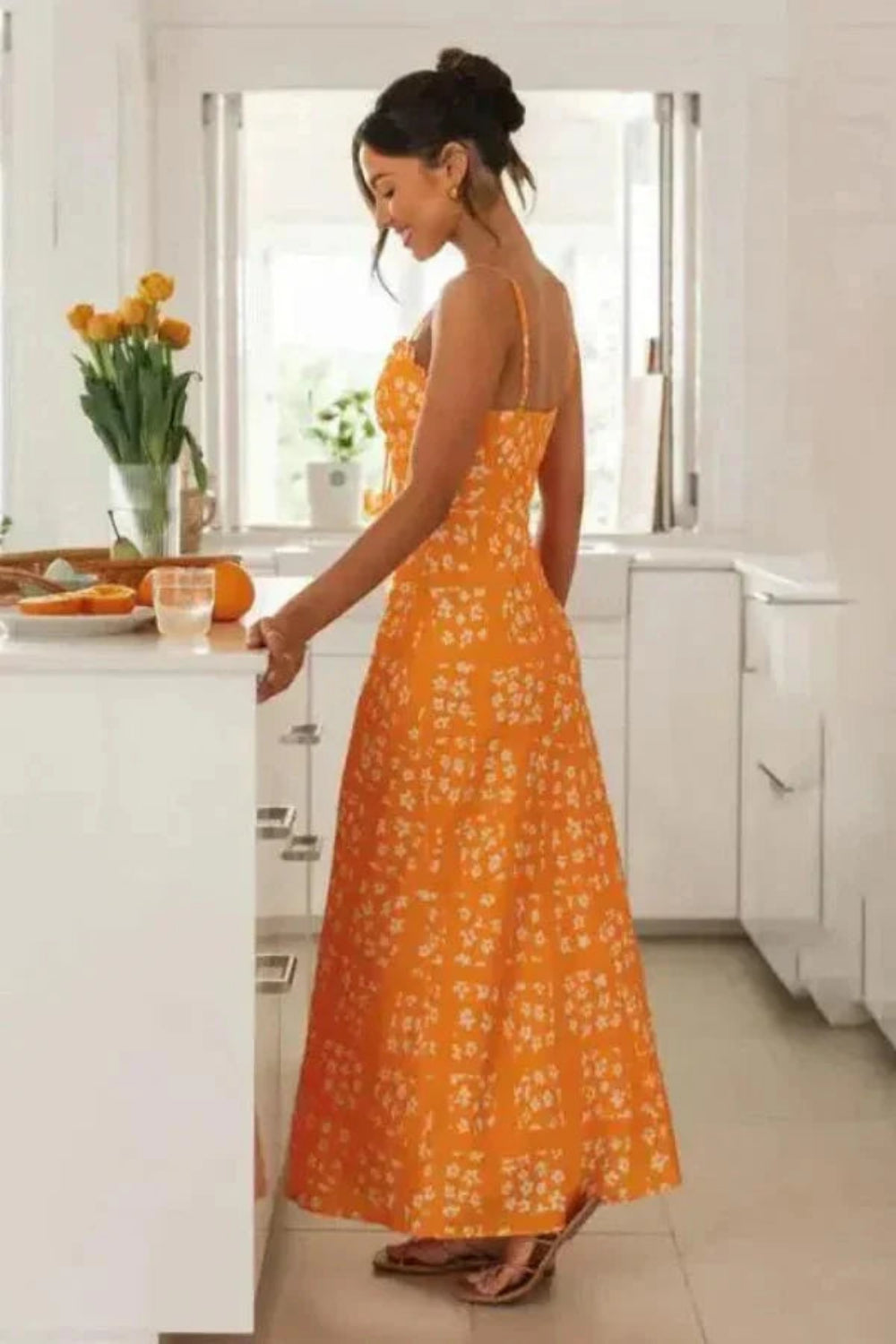 Robe midi évasée à imprimé floral chic pour femme. - 2