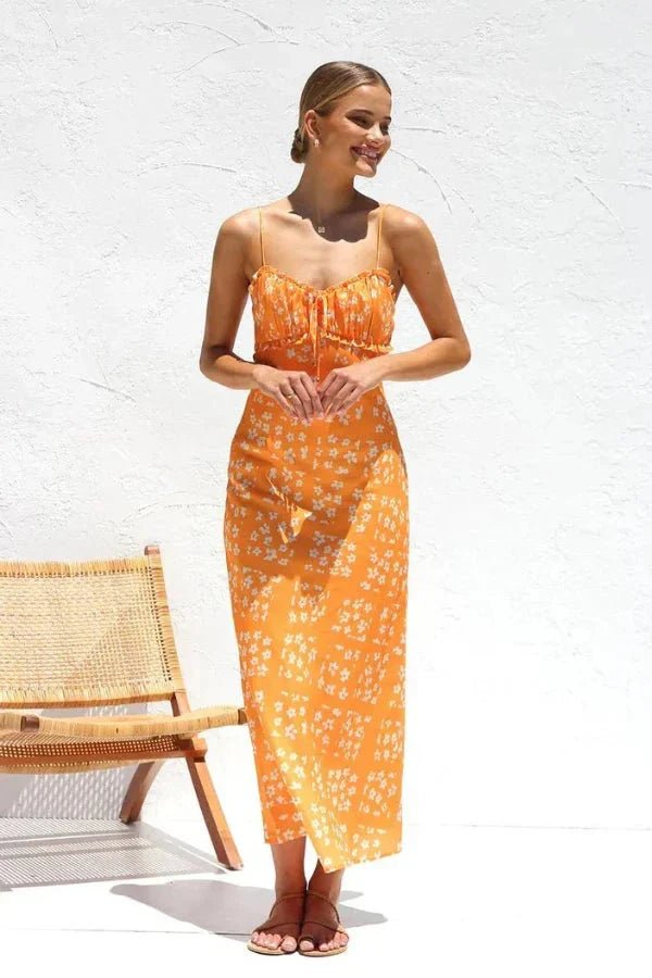 Robe midi évasée à imprimé floral chic pour femme. - 5