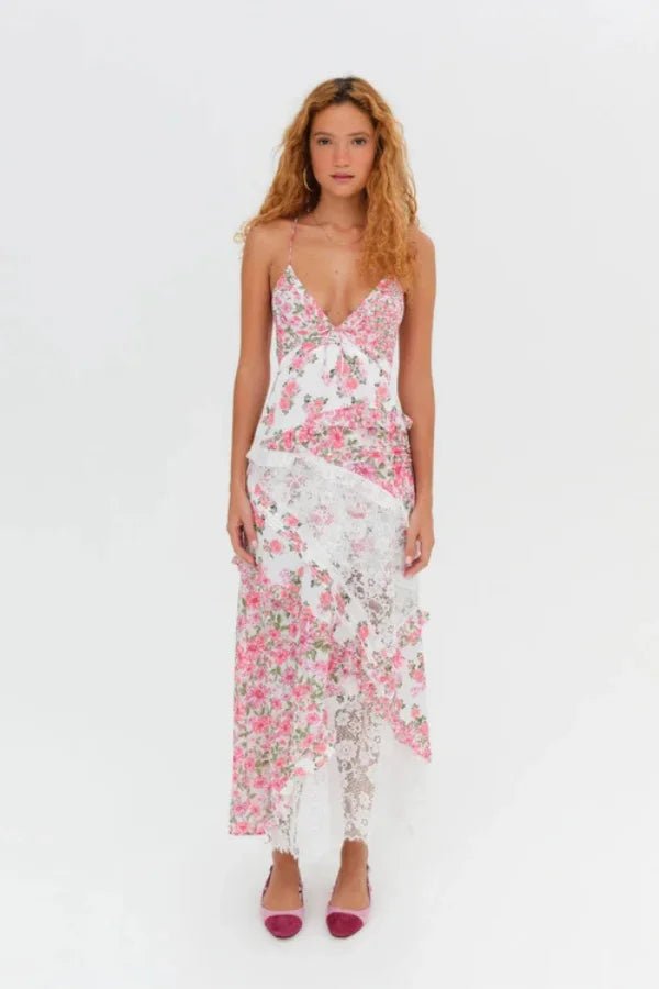 Robe midi femme, décolleté en V, dos nu, silhouette évasée, chic et élégante. - 1