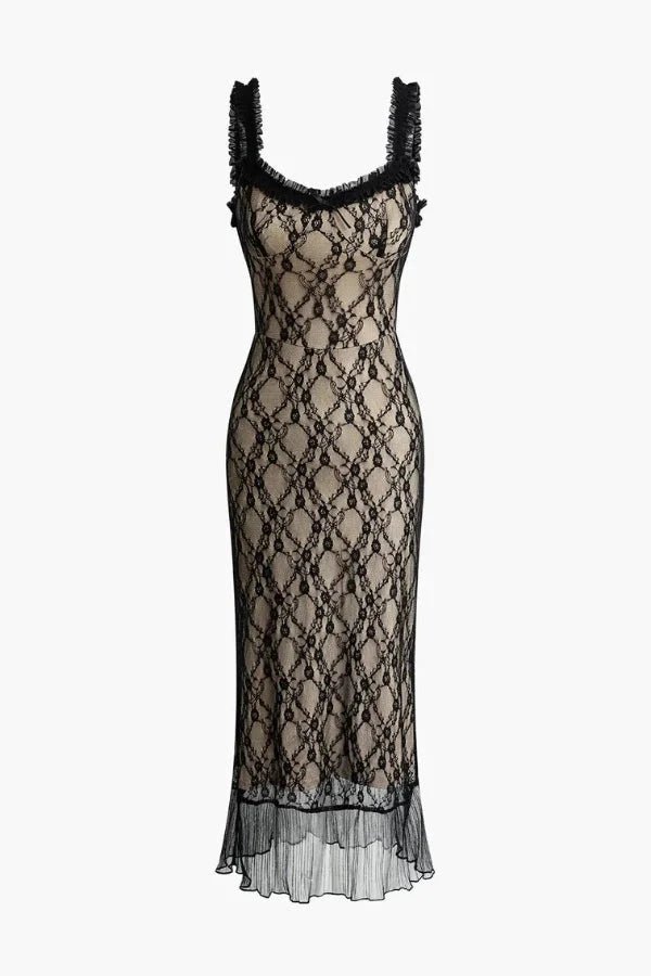 Robe midi élégante en dentelle, silhouette fluide. 4