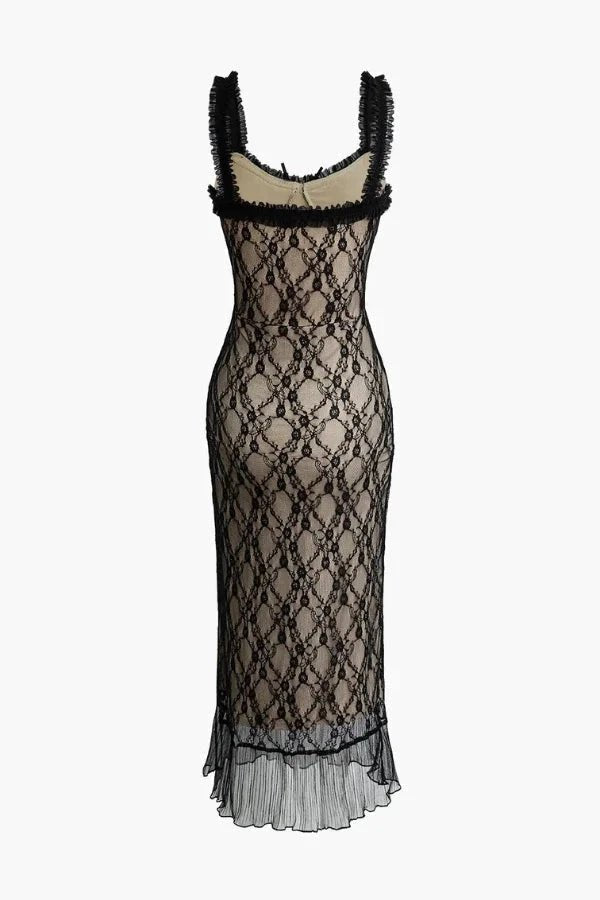 Robe midi élégante en dentelle, silhouette fluide. 5