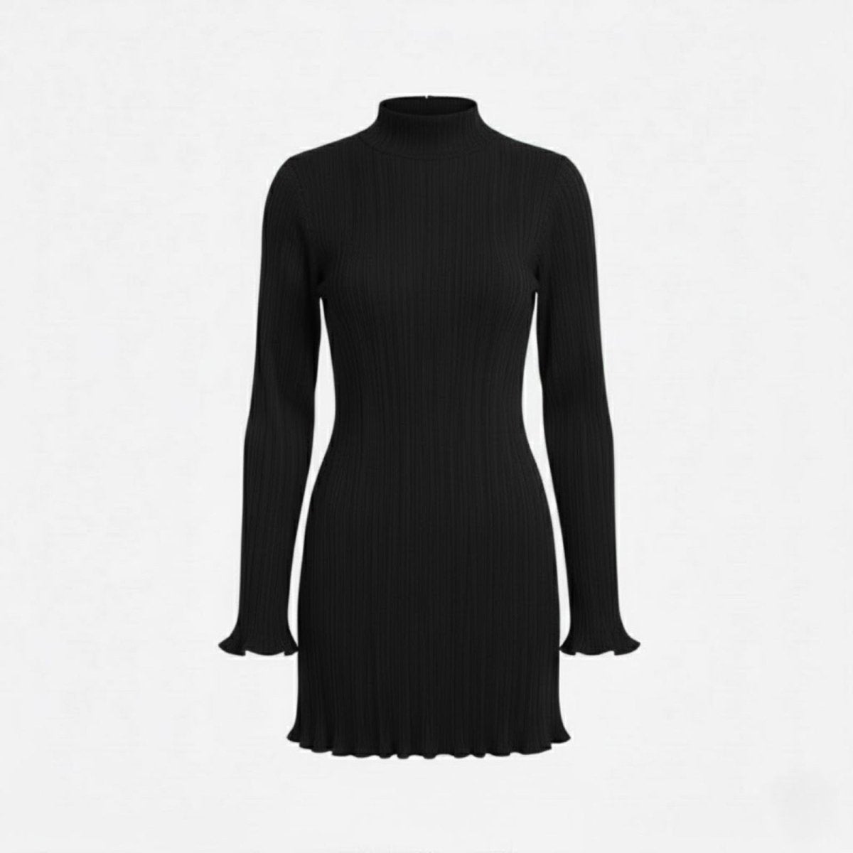 Elegant sculpting silhouette long sleeve mini dress for evening occasions. 3