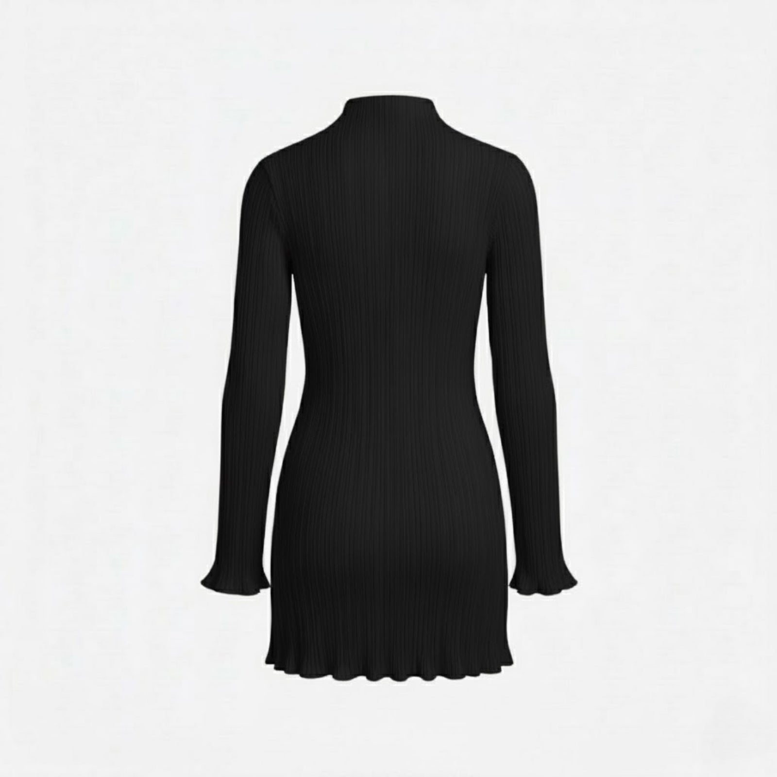 Elegant sculpting silhouette long sleeve mini dress for evening occasions. 4