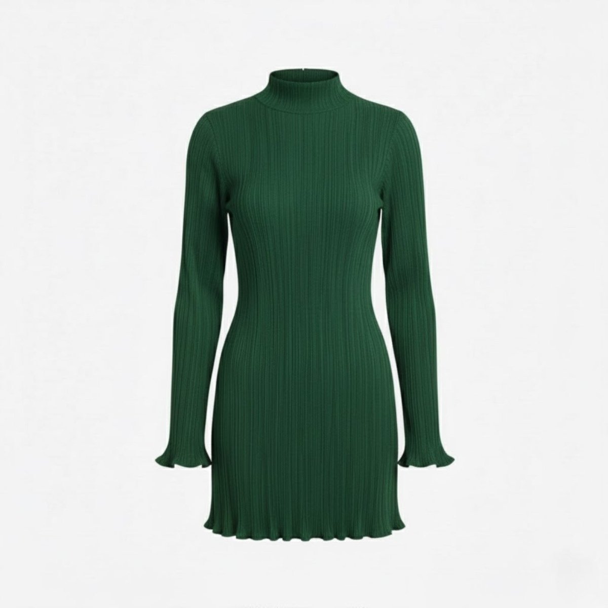 Elegant sculpting silhouette long sleeve mini dress for evening occasions. 8