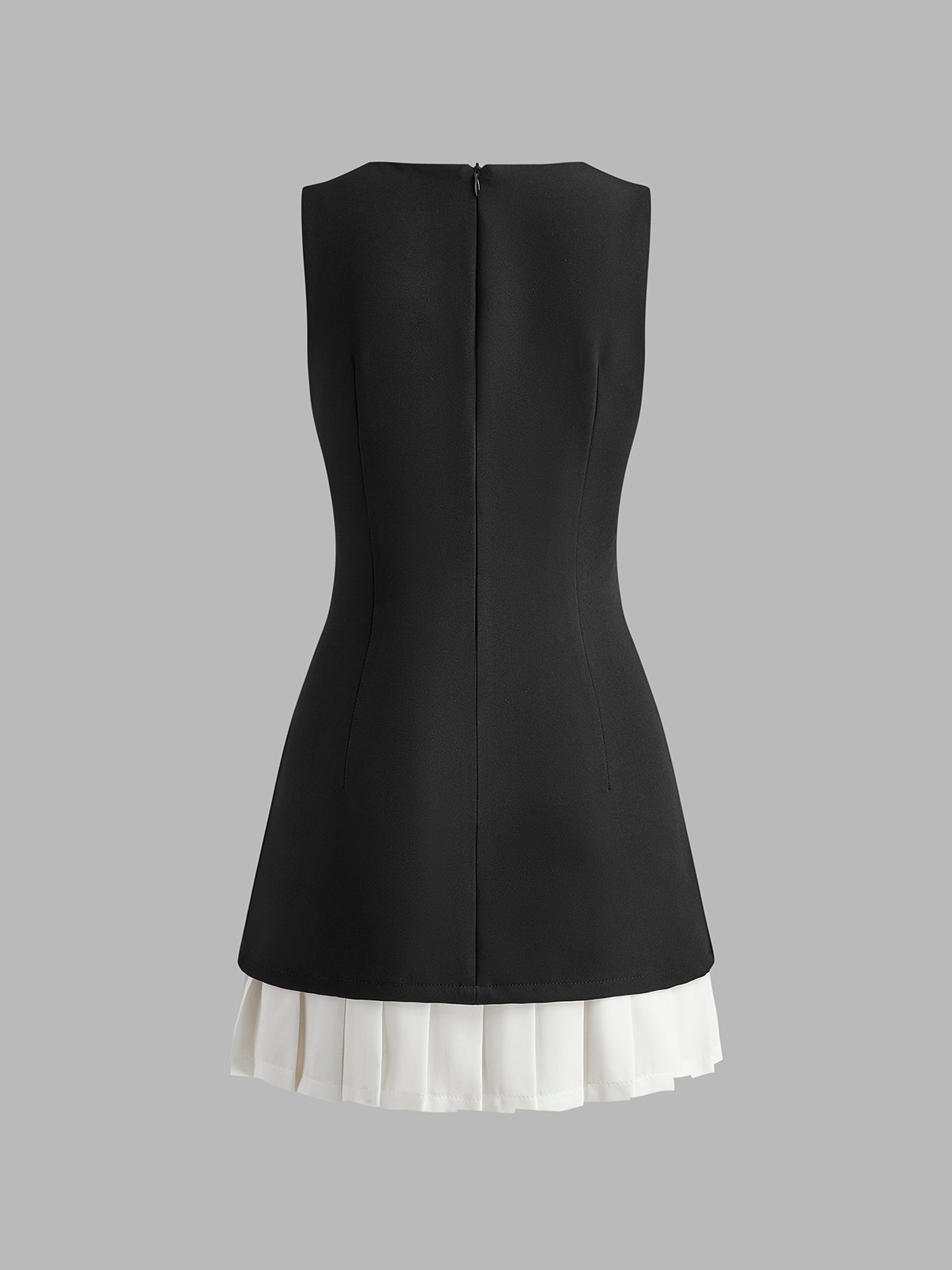 Robe longue plissée pour femme, silhouette fluide, col en V. - 3