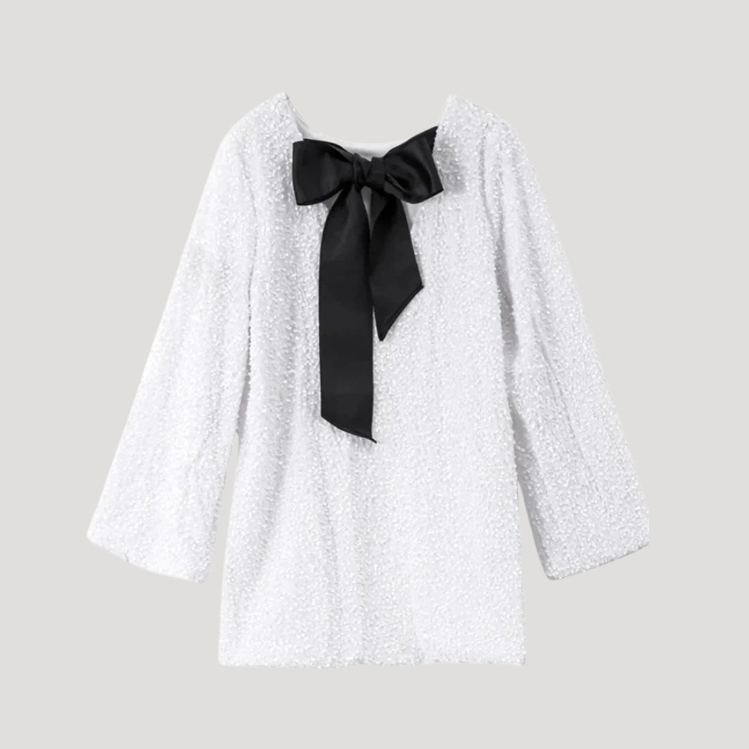 Robe portefeuille à nœud élégant, silhouette flatteuse et style sophistiqué. - 1