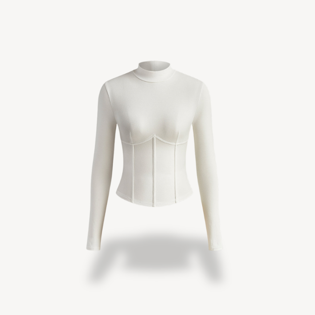 Top corset femme élégant à manches longues. - 5