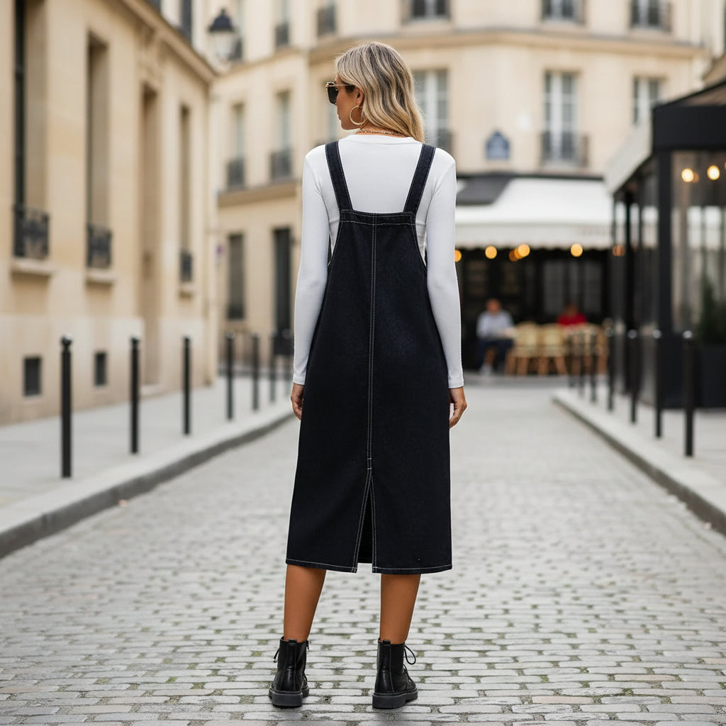 Robe midi évasée, style pratique et élégant. - 2