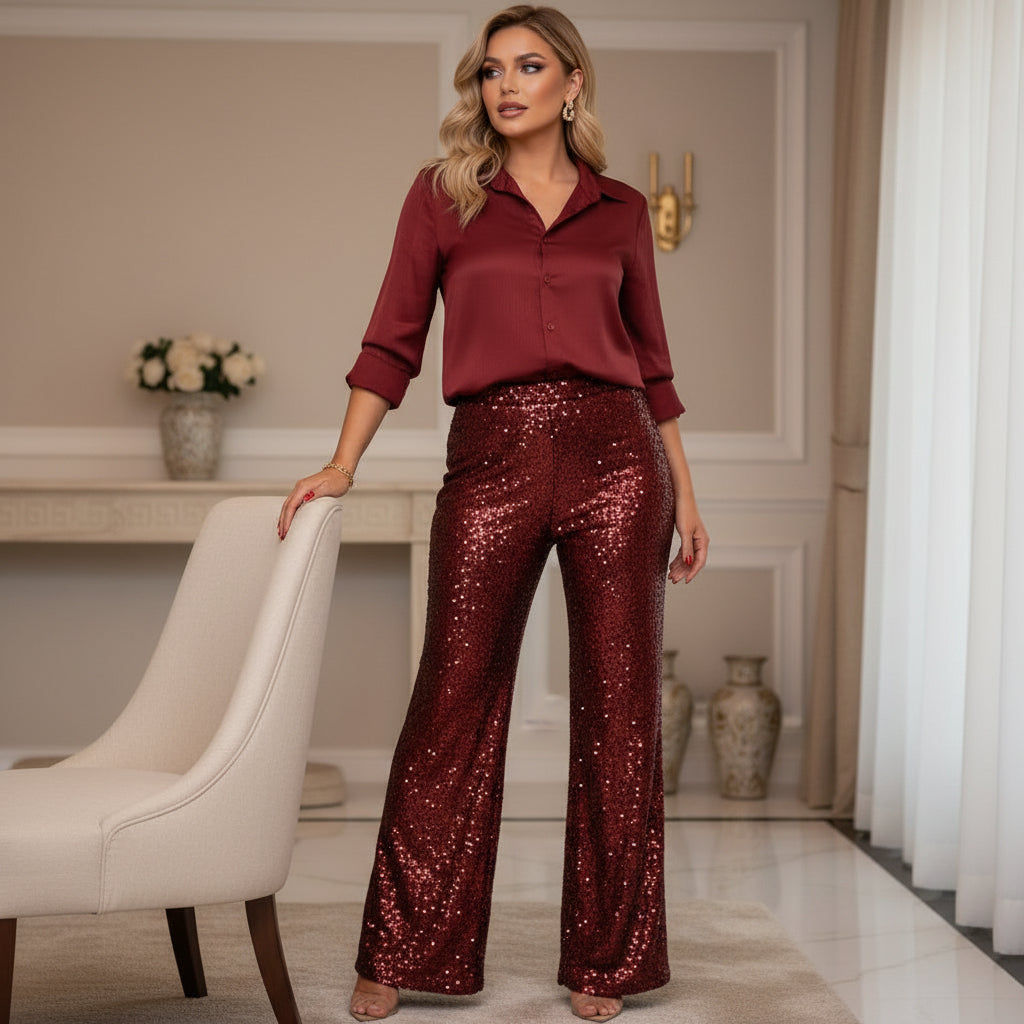 Ensemble femme élégant, silhouette flatteuse, style raffiné. - 1