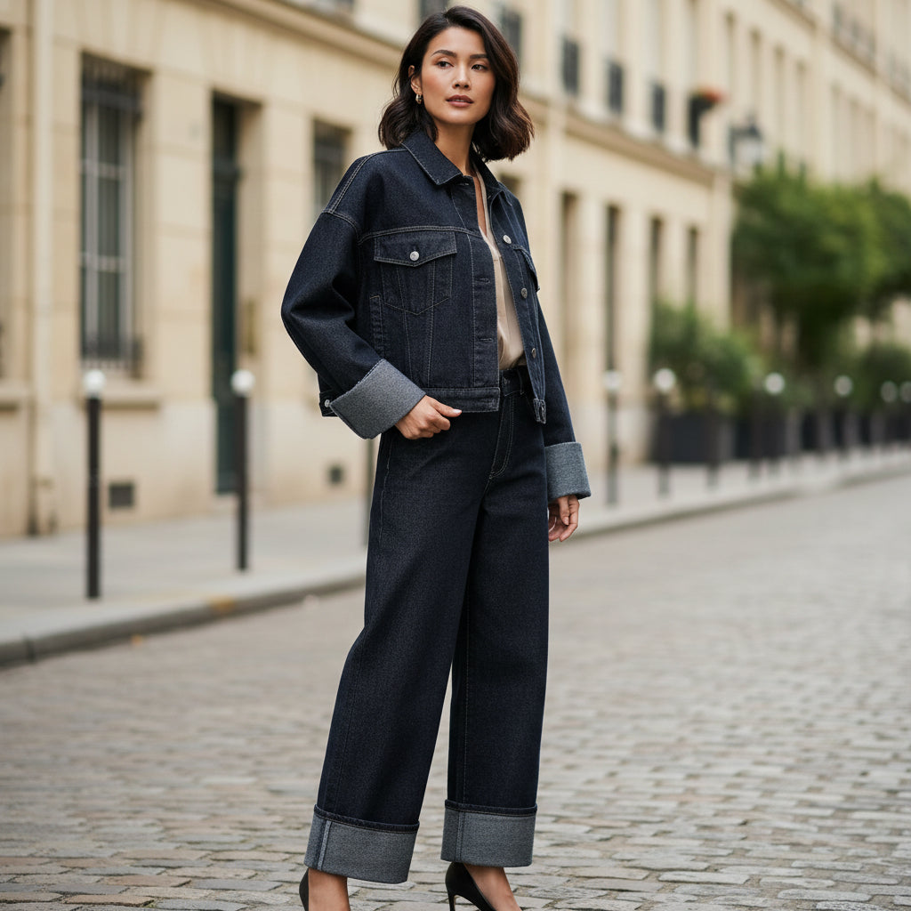 Ensemble femme composé d'une veste élégante et d'un pantalon long flatteur, idéal pour des occasions formelles. - 1