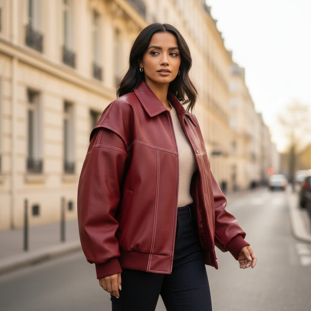 Veste femme à coupe oversize, silhouette moderne. - 2