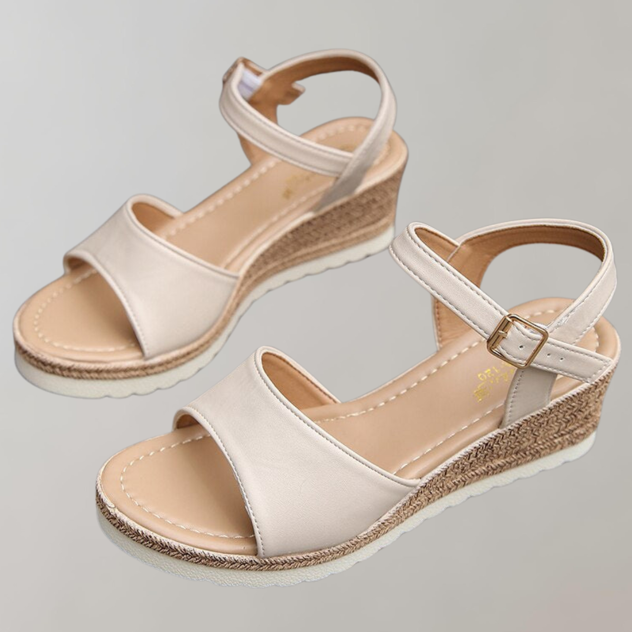 Sandales compensées élégantes pour femme avec bretelles réglables. - 4