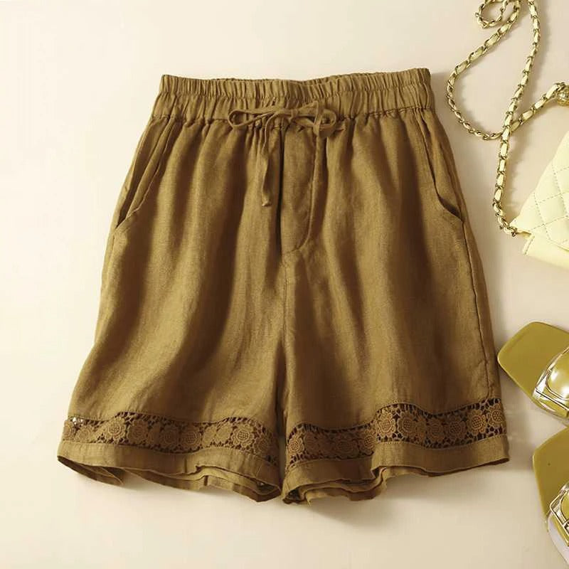 Short décontracté à motifs floraux avec taille élastique ample. 2