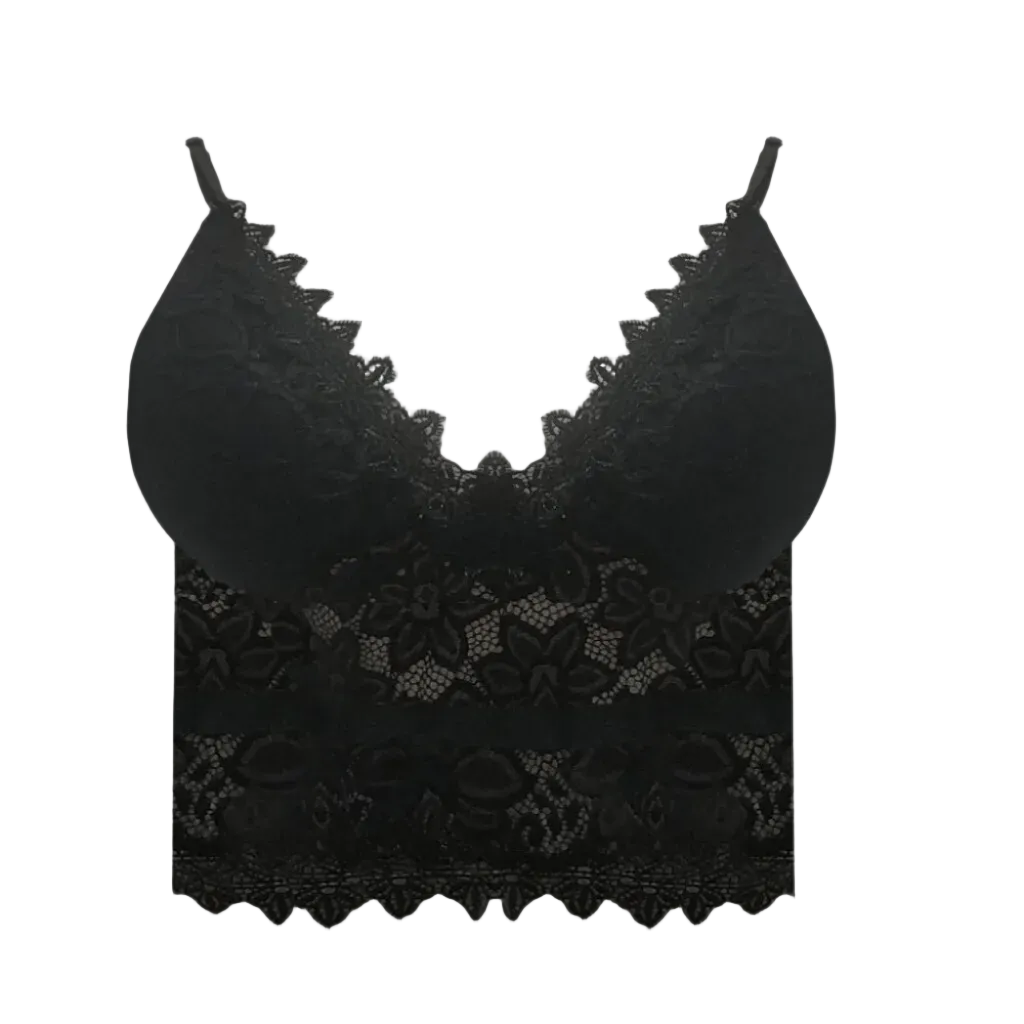 Top en dentelle florale avec décolleté en V, élégant et aéré. - 6