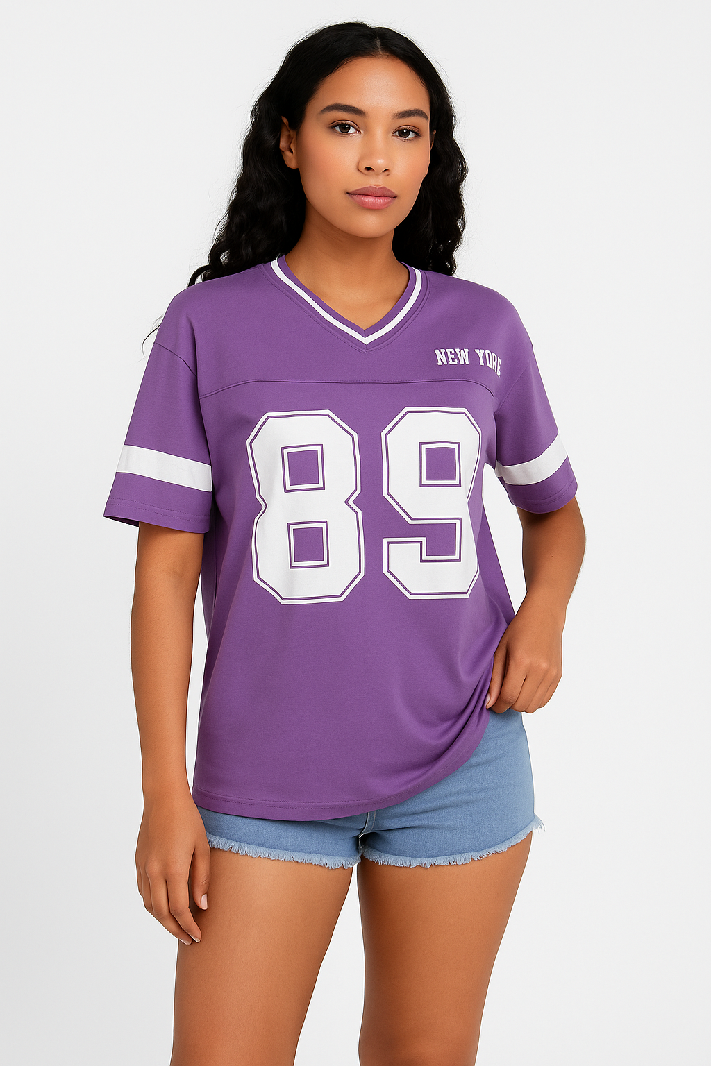 T-shirt décontracté pour femme, col en V, coupe légère. - 5