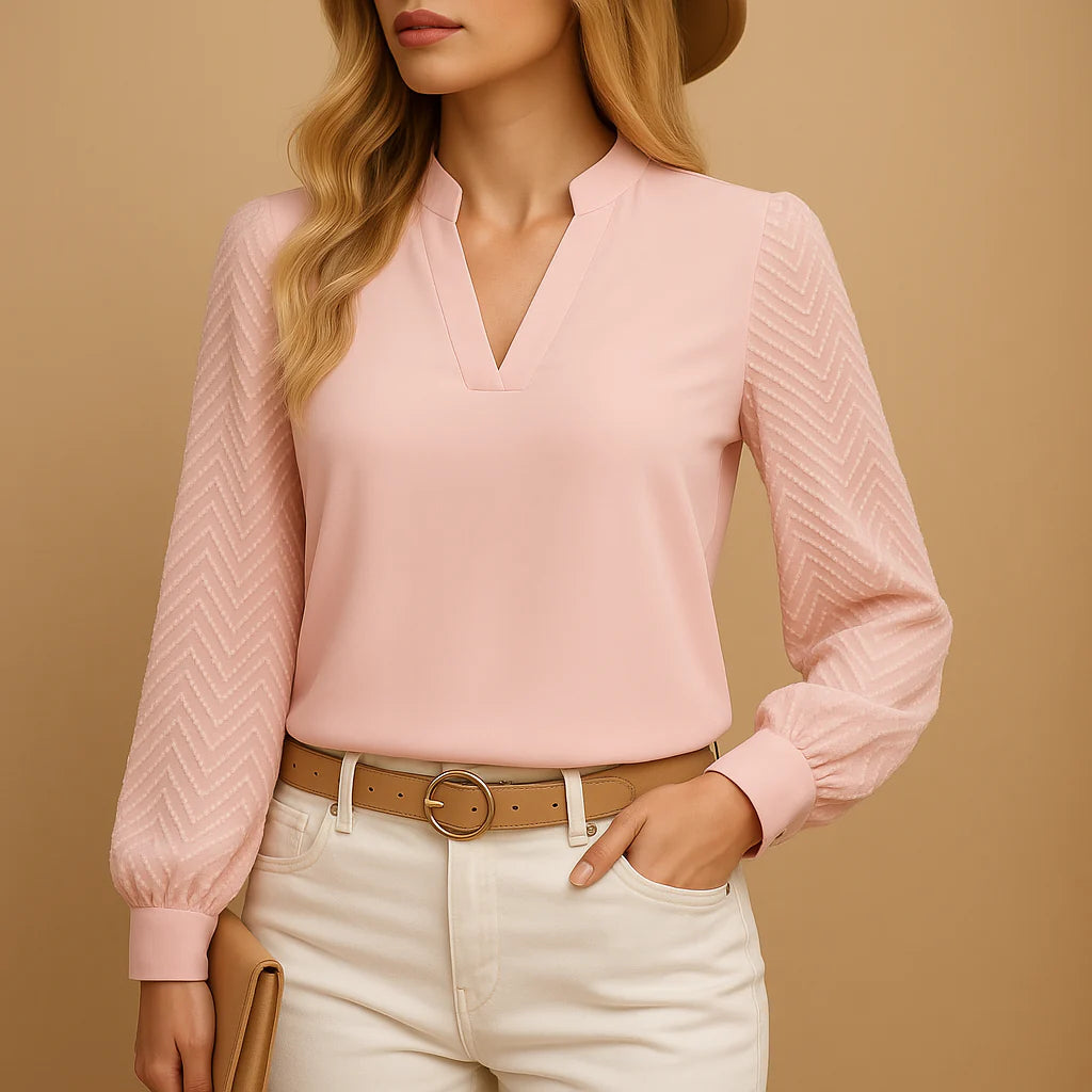 Top femme élégant à manches texturées pour un look chic. - 5