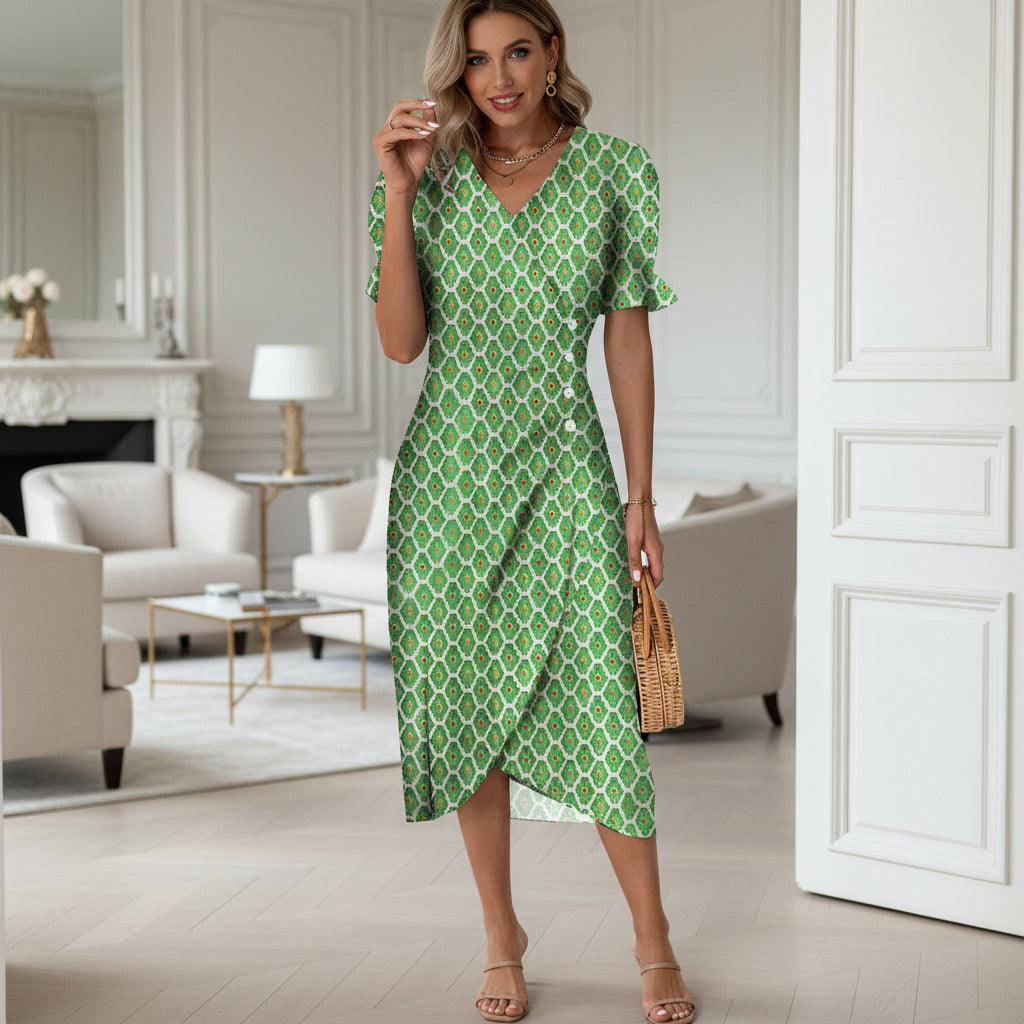 Robe d'été femme longue, fluide, style chic avec imprimé coloré. - 8